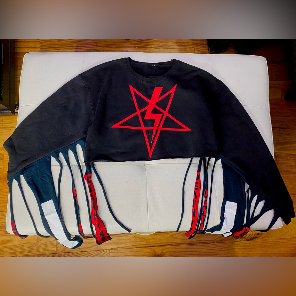Charles Of London Satanic Cropped Hoodie; Size XS